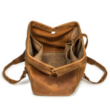High quality this tan brown leather doctor's leather tool bag is open