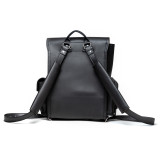 High quality this black leather backpack is comfortable on the backside