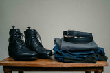 Saddleback Leather boots and matching dress belt.