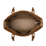 The Women's work tote in tobacco showing the inside view