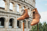 Saddleback Leather boots in Rome, Italy.