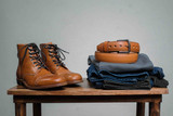 Saddleback Leather English Tan Boots and Italian Casual Belt.