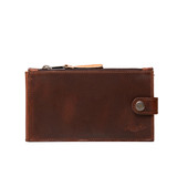 The Leather Long Wallet in chestnut showing back view