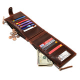High quality the Leather Long Wallet in open view with content