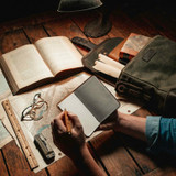 Dave's Deals Leather Pocket Notebook - Single - Chestnut
