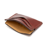 This is the inside view of the Newton front pocket wallet in reddish brown