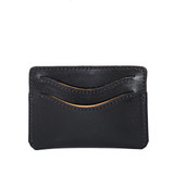 High quality back view of the Newton front pocket leather wallet in black
