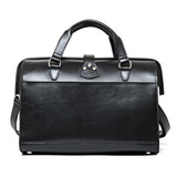 High quality back view of the Blackstone Barrister leather Briefcase in black