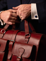 High quality lifestyle image of the Blackstone Barrister leather Briefcase