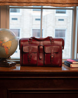High quality lifestyle image of the Blackstone Barrister leather Briefcase