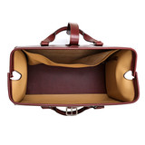 High quality inside view of the Taylor leather Duffle Bag in reddish brown