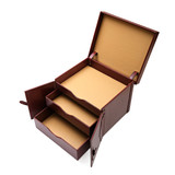 High quality inside view of the Churchill leather Case in reddish brown