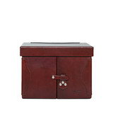 This is the front view of the Churchill Case in reddish brown