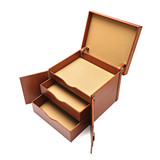 This is the open view of the Churchill Case in tan