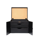 High quality inside view of the Churchill leather Case in black