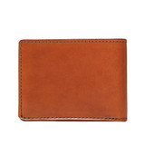 High quality back view of the William Penn Bifold leather Wallet in tan