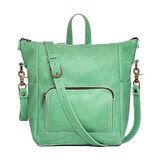 High quality full grain Suzette's Steals Universal Leather Backpack - Mint front view - Saddleback Leather