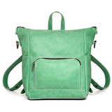 High quality full grain Suzette's Steals Universal Leather Backpack - Mint front view - Saddleback Leather