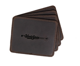 High quality full grain Leather Coaster Set - Toronto Blue Jays World Series front view - Saddleback Leather