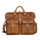 High quality full grain Flight Bag Leather Briefcase - Kansas City Royals front view - Saddleback Leather