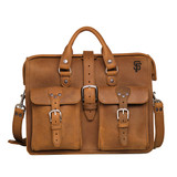 High quality full grain Flight Bag Leather Briefcase - San Francisco Giants front view - Saddleback Leather