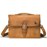High quality full grain Fourteener Thin Leather Briefcase - Los Angeles Dodgers front view - Saddleback Leather