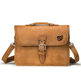High quality full grain Fourteener Thin Leather Briefcase - Washington Nationals front view - Saddleback Leather