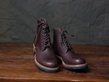 High quality side view of the Huntsman boot in dark brown