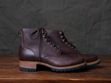 High quality side view of the Huntsman boot in dark brown