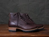 High quality side view of the Huntsman boot in dark brown