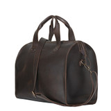 Suzette's Steals Simple Overnight Leather Duffle Bag - Dark Coffee
