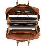 This is the product front  image of the women's business satchel in light tan