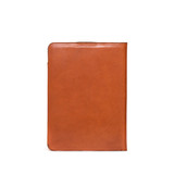 This is the medium portfolio in tan back view