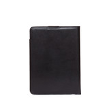 High quality medium leather portfolio in black with a back view