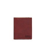 This is the front view of the Silverback Large Bifold Wallet in reddish brown