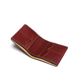 This is the inside view of the Silverback Large Bifold Wallet in reddish brown
