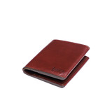 This is the side view of the Silverback Large Bifold Wallet in reddish brown