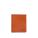 This is the front view of the Silverback Large Bifold Wallet in light tan