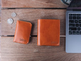 This is the lifestyle image of the Silverback Large Bifold Wallet in light tan