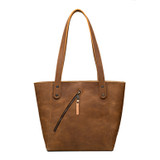 Suzette's Steals Concealed Carry Leather Tote - Tobacco