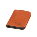 This is the side image of the Silverback Slim Bifold Wallet in tan