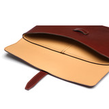 High quality open image of the document leather holder in reddish brown