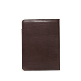 This is the back view of the dark brown medium portfolio