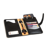 High quality inside view of the Silverback Big leather Wallet in black