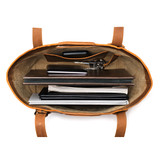 This is the inside view of the new classic tote in light brown