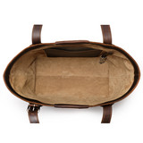 High quality inside image of the New Classic leather Tote in dark brown