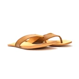 High quality side view of the light brown flip flops