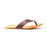 This is the side view of the dark brown flip flops