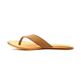 High quality side view of the light brown flip flops
