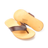 This is the side view of the dark brown flip flops
